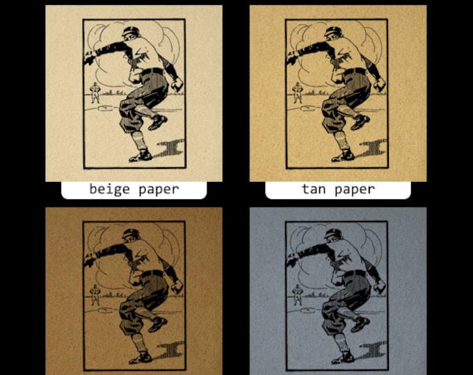 Vintage Baseball Player Graphic Printable Download Pitcher Digital Image Antique Clip Art for Transfers Making Prints etc HQ 300dpi No.4115