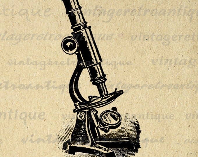 Vintage Microscope Digital Image Download Printable Graphic Vintage Clip Art Jpg Png Eps HQ No.1507