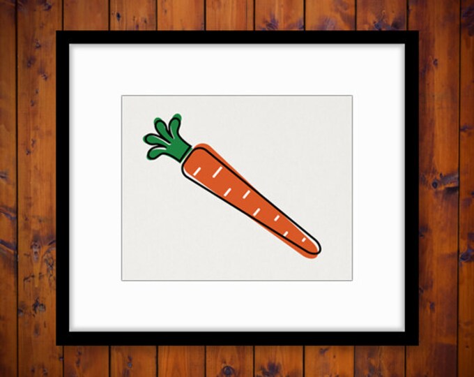 Digital Retro Carrot Illustration Graphic Image Printable Download Vintage Clip Art HQ 300dpi No.3995