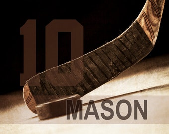 Personalized hockey art, Sports gift, Team Gifts, Hockey gifts, Teen birthday, Sports decor, Man cave art, Kids room decor // Hockey