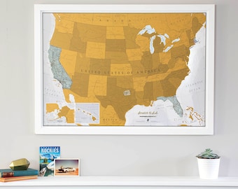 Scratch USA Print - Scratch Off Your Travels! -- Gift for him, gift for her, travel gift, birthday gift, gift, wall hanging, home decor
