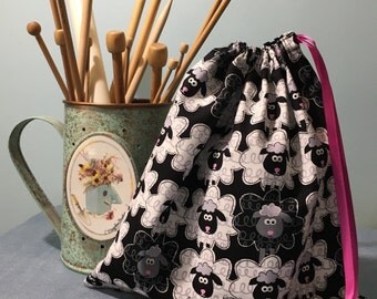 Sock Knitting Project Bag