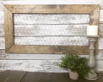 Rustic Memo Board | Chicken Wire | Farmhouse Decor | Jewlry Holder | Picture Holder | Farmhouse Chicken Wire Memo Board