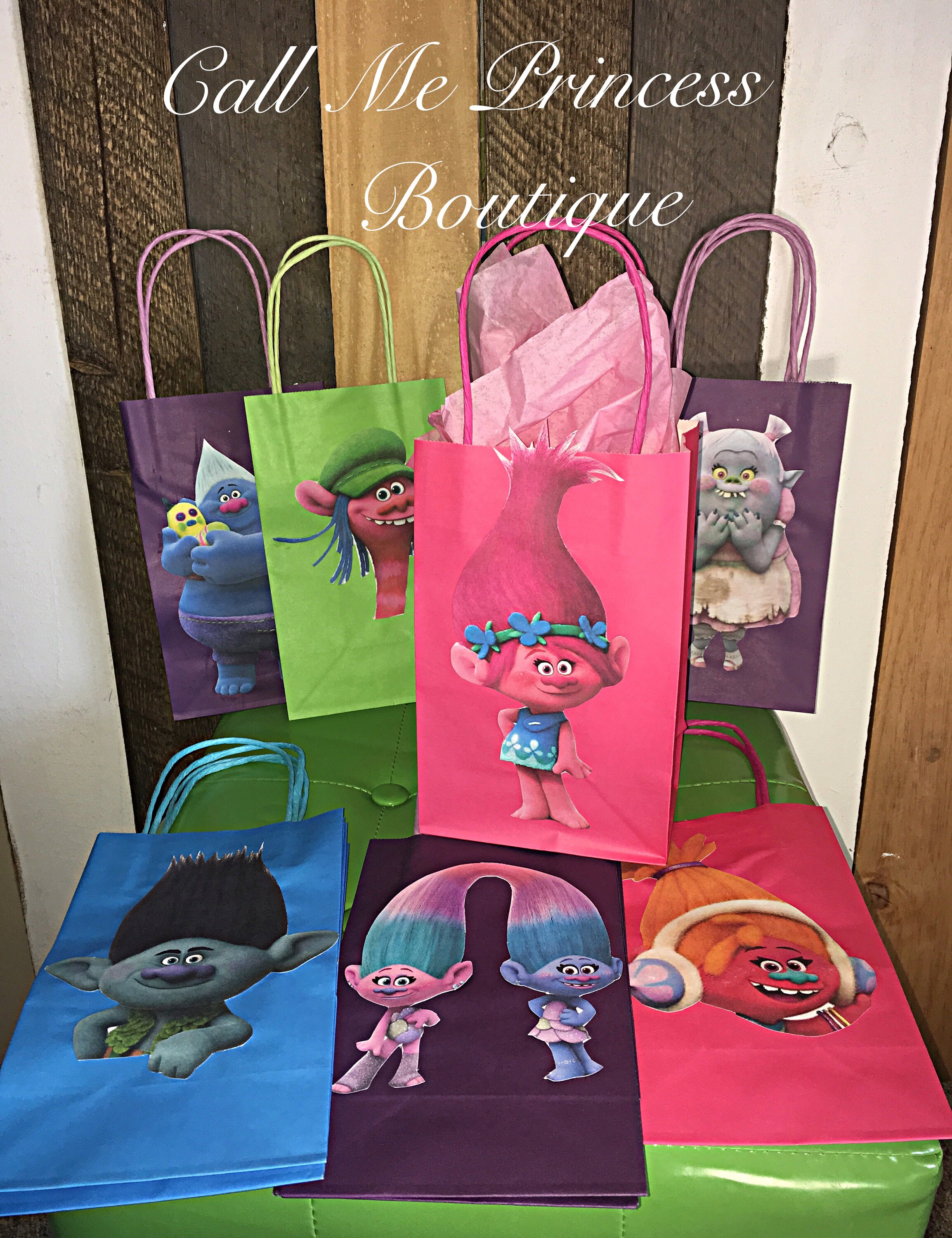 Trolls Poppy Theme Birthday Party Favor Bags poppy dj suki