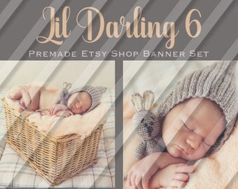 Etsy Shop Banner Set - Graphic Banners - Branding Set - "Lil Darling 6"