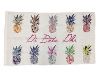 Pi Beta Phi Pineapple Pop-Art Flag