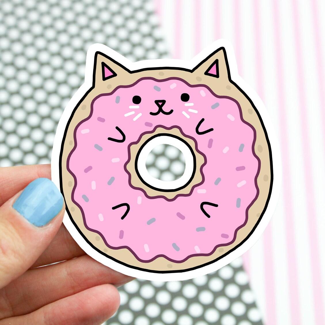 Cat Sticker Sweet Cat Pop Stickers Donut Cat Gift For Her