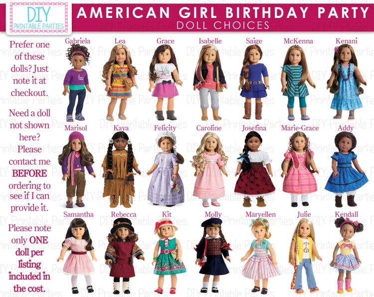 Printable DIY Pink American Girl Doll Theme by DIYprintableparties