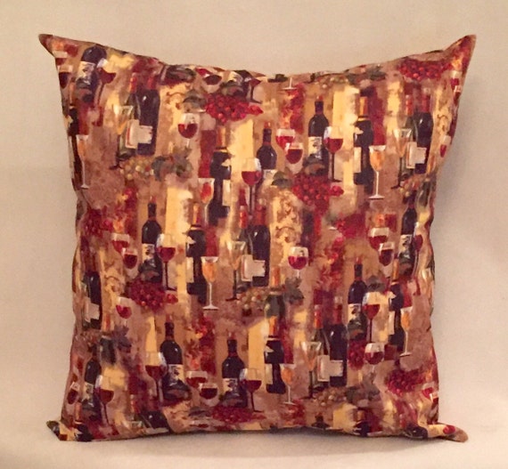 Wine Pillow Cover Wine Decor Wine Lover Gift Burgundy