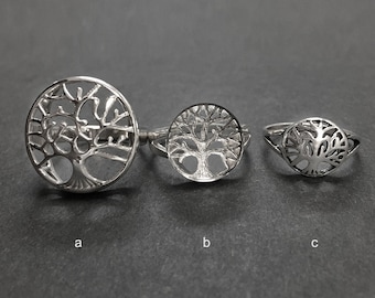 925 Solid Sterling TREE OF LIFE Ring-Symbol Ring-High Polish-Oxidized