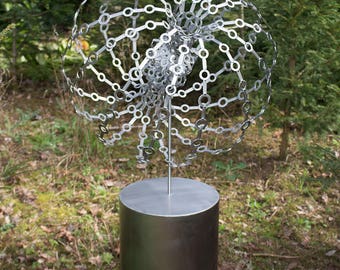 Stainless steel metal abstract sphere sculpture