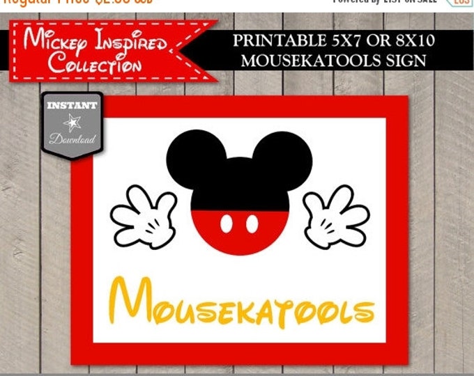 SALE INSTANT DOWNLOAD Mouse 5x7 or 8x10 Mousekatools Party Sign / Printable / Classic Mouse Collection / Item #1536