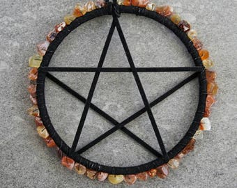 Beltane Altar Pentacle, Pentagram Charm, Wicca, Pagan, Ritual tools
