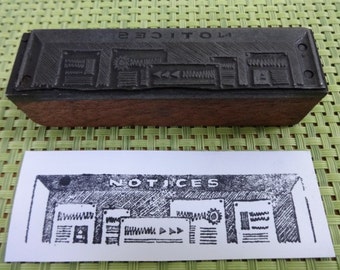 Old Vintage / Antique? Letterpress Printing Block Notices sign
