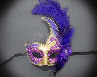 Masquerade Mask Feather Mask 1920's Great Gatsby Dress