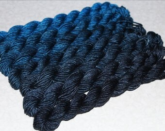 Gradient Yarn Set- Luxury DK Merino/Silk yarn in " Bright blue and gray shades"