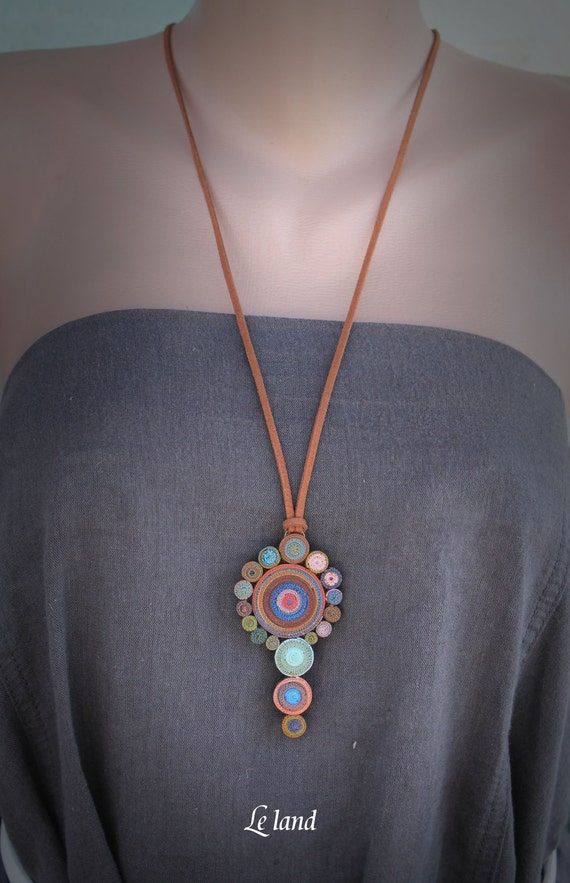 Bohemian Pendant Necklace Statement Necklace one of a kind