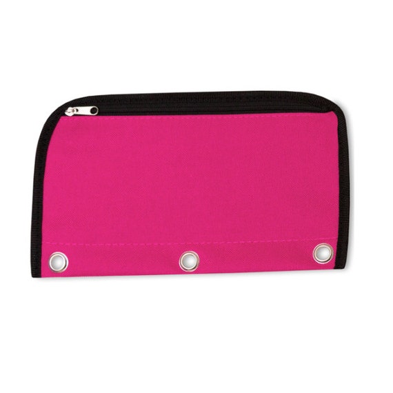 Hot Pink Pencil Case Pouch Zipper Closure by on Etsy