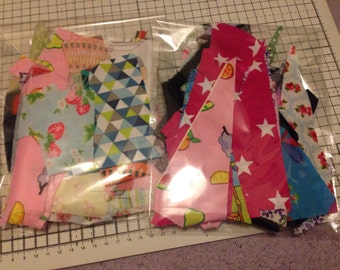 Fabric scrap bundle remnant perfect for patchwork / scrapbook