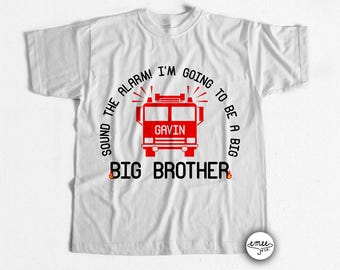 Firetruck Big Brother Shirt Big Brother Announcement Shirt Big Brother T Shirt Firetruck Shirt