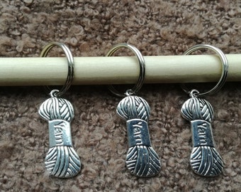Stitch Markers for Knitting ~ Chunky Knitting ~ Set of 3 Skeins of Yarn ~ Knitting Notions