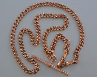 9ct Rose Gold Victorian Watch Chain (914j)