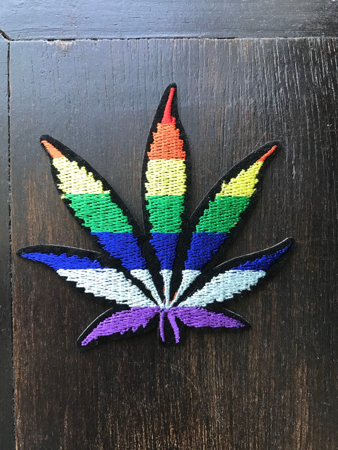 weed patch Weed leaf rainbow iron on patch maple leaf patch