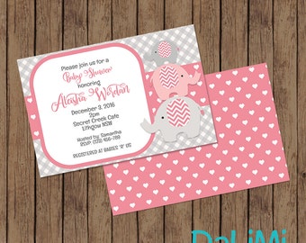 Baby Shower Invitation - Elephant Invitation - Elephant Baby Shower invitation - Printable Invitation - Personalised - Digital File!