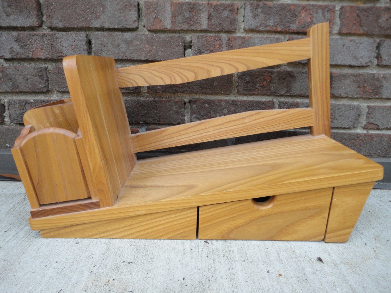 Leaning wood shelf solid oak angle shelf tabletop shelf