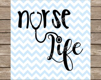 Nurse svg, Nurse Life svg, Stethoscope svg, Stethoscope, Nursing svg, Nurse, Nurse cut files, svg silhouette, Medical svg, heat transfers