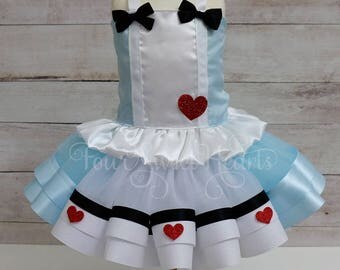 Alice In Wonderland Dress, Alice In Wonderland Outfit, Alice Costume, Onederland Outfit, Alice Dress, Alice Tutu Outfit, Tea Party Dress