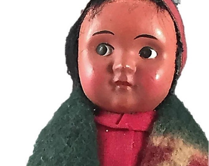 Bully Good Skookum Indian Child Doll - Native American Doll - Folk Art Doll - Vintage Home Decor,