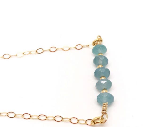 Aquamarine Necklace, Aquamarine Gold Necklace, Aquamarine Bar Necklace, Aquamarine Pendent, Aquamarine Jewelry Raw aquamarine