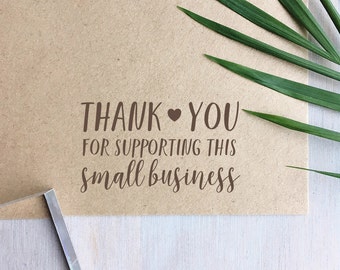 Thank You For Supporting Small Business Stamp | Thank You Stamp - Packaging Stamp - Custom Stamp