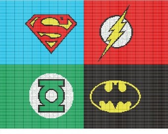 Knitting Superman Symbol Chart Superman Graph Pattern PDF