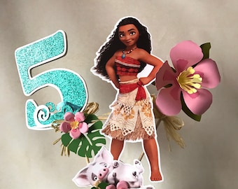 Moana Centerpiece Cake Topper, Moana Party, Moana Birthday, Moana Table Decor, Moana Decorations 3D.