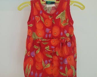 Vintage fruit accented toddler romper. 18 months 1990s