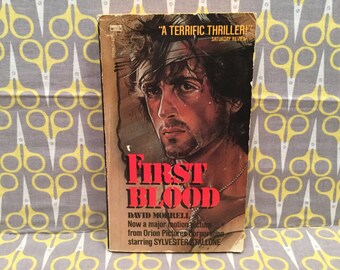 First Blood by David Morrell paperback book John Rambo Movie Novel Sylvester Stallone vintage novelization