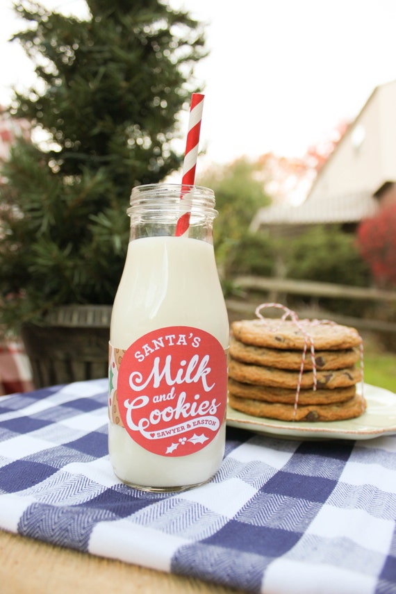 items similar to santas milk and cookies milk bottle