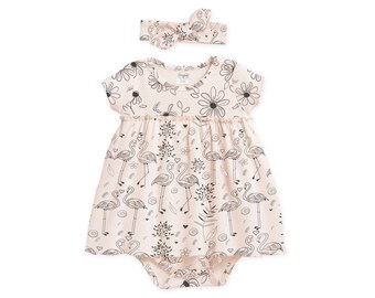 Summer Soecial! Baby Girl Dress Newborn Girl Coming Home Outfit Summer, Baby Skirted Floral Bodysuit TesaBabe BH58SDSFL0000