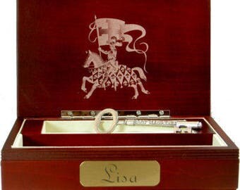 Personalized Wood Keepsake Box Into The Night And Pewter Key To My Heart Wedding Anniversary Gift Engraved For Free Prince Charming Gift
