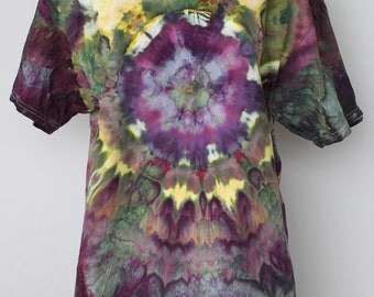 Men's tie dye shirt, ice dyed, Unisex, size Large - Kimmy's Purple mega eye