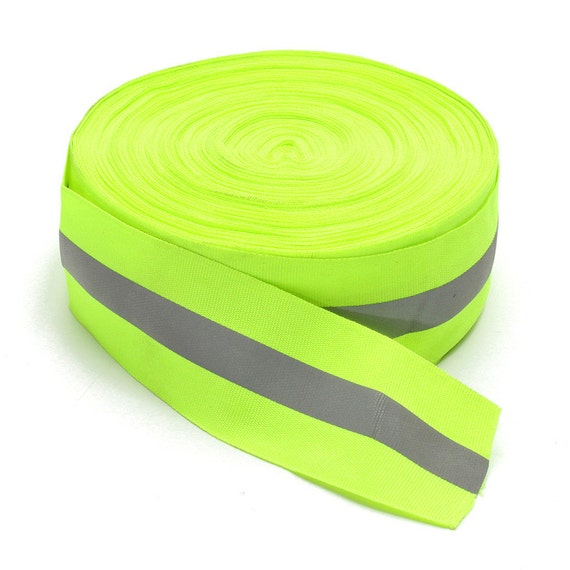 Reflective Fabric Tape Strip Fluorescent Green Lime Safety