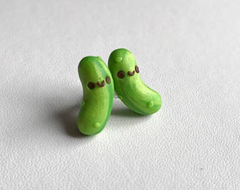 Pickle Stud Earrings Polymer Clay Earrings Pickle Earrings