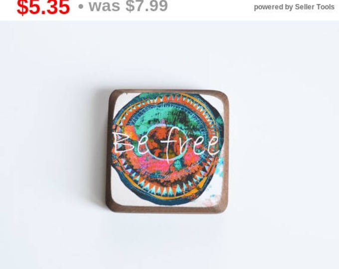Freedom // Wooden magnet in the technique of decoupage rustic, shabby chic and vintage // Boho Chic , Yoga , ECO // Love, Peace // Colorful