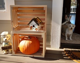 Rustic Wooden Crate, Storage Crate, Pine Crate, Wooden Storage Container