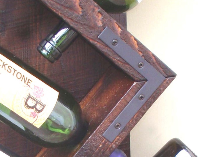 Unique Zig Zag Wine Rack, Rustic Wood Wall Mounted Wine Display