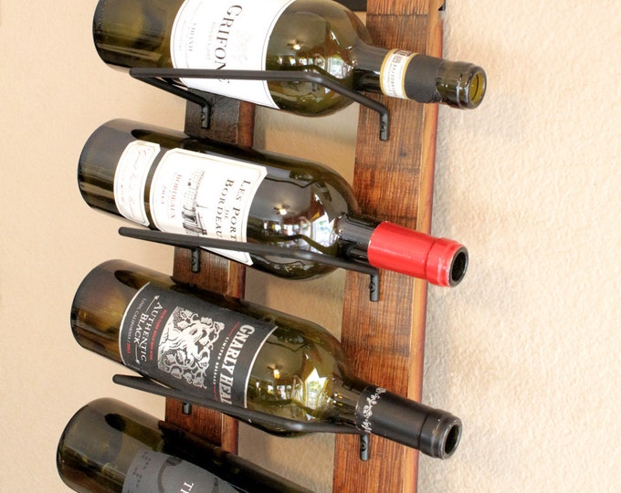 Wine Rack, Barrel Stave Wine Rack, Wall Mounted Wine Rack, Rustic Wine Rack