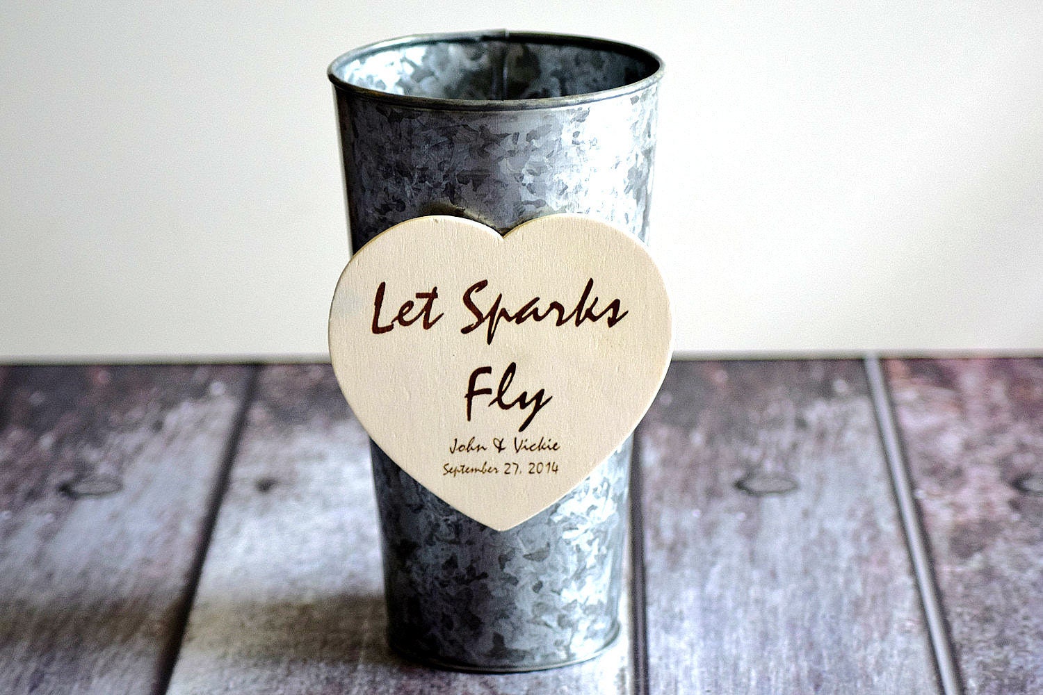 Wedding Sparklers Holder Galvanized Bucket Let Sparks Fly