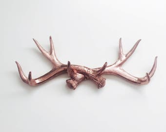 ANY COLOR Faux Deer Antlers // Rose Gold // Wall Mount // Antler Jewelry Holder // Faux Taxidermied // Rustic Home Decor // Antler Wall Hook